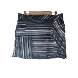 LADY HOGAN Black White Striped Active Outdoor Golf Skort Skirt SZ 16